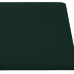 Pannelli Murali 12 pz Verde Scuro 60x15 cm Velluto 1,08 m