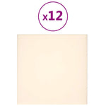 Pannelli Murali 12 pz Crema 30x30 cm Velluto 1,08 m