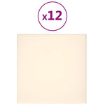 Pannelli Murali 12 pz Crema 30x30 cm Velluto 1,08 m