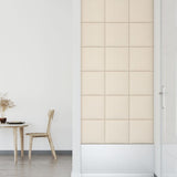 Pannelli Murali 12 pz Crema 30x30 cm Velluto 1,08 m
