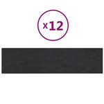 Pannelli Murali 12 pz Neri 60x15 cm Velluto 1,08 m