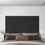 Pannelli Murali 12 pz Neri 60x15 cm Velluto 1,08 m