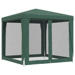 Tenda per Feste 4 Pareti Laterali in Rete Verde 2,5x2,5m HDPE