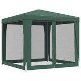 Tenda per Feste 4 Pareti Laterali in Rete Verde 2,5x2,5m HDPE