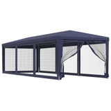 Tenda per Feste con 8 Pareti Laterali in Rete Blu 3x9 m HDPE