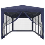 Tenda per Feste con 8 Pareti Laterali in Rete Blu 3x9 m HDPE