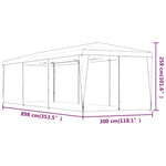 Tenda per Feste con 8 Pareti Laterali in Rete Blu 3x9 m HDPE