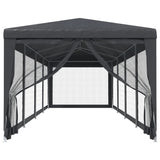 Tenda per Feste con 10 Pareti in Rete Antracite 3x12 m in HDPE