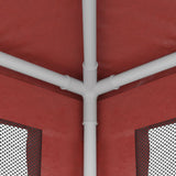 Tenda per Feste con 10 Pareti Laterali in Rete Rossa 3x12m HDPE
