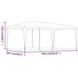 Tenda per Feste con 6 Pareti Laterali in Rete Verde 6x4 m HDPE