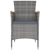 Set da Pranzo per Giardino 11 pz con Cuscini Grigio