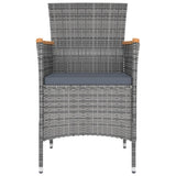 Set da Pranzo per Giardino 13 pz con Cuscini Grigio