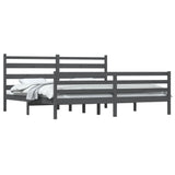 Giroletto in Legno Massello di Pino 200x200 cm Grigio