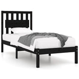 Giroletto in Legno Massello Nero 75x190 cm Small Single