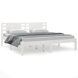 Giroletto senza Materasso Bianco 200x200 cm Legno Massello Pino