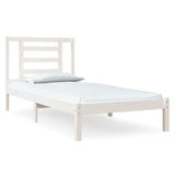 Letto senza Materasso Bianco 90x190 cm in Legno Massello Pino