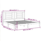 Giroletto senza Materasso Bianco 200x200 cm Legno Massello Pino