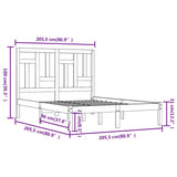 Giroletto senza Materasso Bianco 200x200 cm Legno Massello Pino