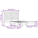 Giroletto Nero in Legno Massello 140x190 cm