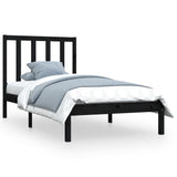 Giroletto in Legno Massello Nero 75x190 cm Small Single