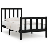 Giroletto in Legno Massello Nero 75x190 cm Small Single