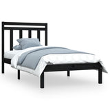 Giroletto in Legno Massello Nero 75x190 cm Small Single