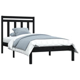 Giroletto in Legno Massello Nero 75x190 cm Small Single