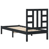 Giroletto in Legno Massello Nero 75x190 cm Small Single