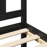 Giroletto Nero in Legno Massello 140x190 cm