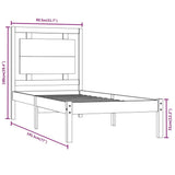 Giroletto in Legno Massello Nero 75x190 cm Small Single