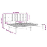 Giroletto Nero in Legno Massello di Pino 200x200 cm