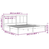 Giroletto Nero in Legno Massello di Pino 200x200 cm