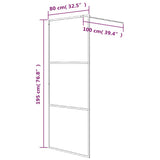 Parete Doccia Walk in 80x195 cm Vetro Semi Smerigliato ESG