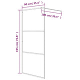 Parete Doccia Walk in Bianca 90x195 cm Vetro Trasparente ESG