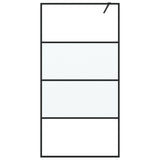 Parete Doccia Walk in Nera 100x195cm Vetro Semi Smerigliato ESG