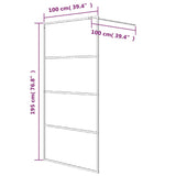 Parete Doccia Walk in Nera 100x195cm Vetro Semi Smerigliato ESG