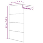 Parete Doccia Walk in Bianca 115x195 cm Vetro Trasparente ESG