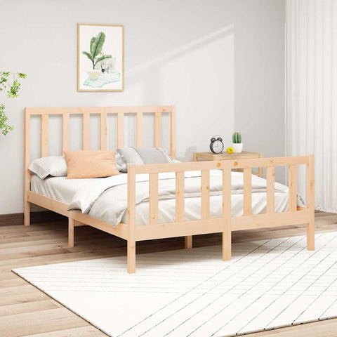Letto senza Materasso 140x190 cm in Legno Massello di Pino