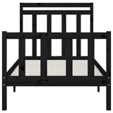 Giroletto Nero in Legno Massello di Pino 100x200 cm