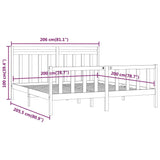 Giroletto Grigio in Legno Massello di Pino 200x200 cm