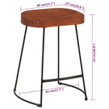 Sgabelli da Bar Gavin 2 pz 45x38x53 cm Legno Massello di Mango
