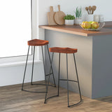 Sgabelli da Bar Gavin 2 pz 50x40x78 cm Legno Massello di Mango