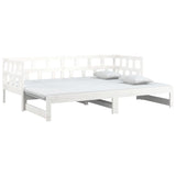 Dormeuse Estraibile Bianca Legno Massello di Pino 2x(80x200) cm