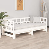 Dormeuse Estraibile Bianca Legno Massello di Pino 2x(80x200) cm