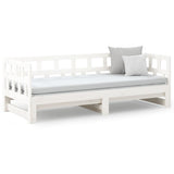 Dormeuse Estraibile Bianca Legno Massello di Pino 2x(80x200) cm