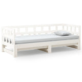 Dormeuse Estraibile Bianca Legno Massello di Pino 2x(80x200) cm