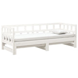 Dormeuse Estraibile Bianca Legno Massello di Pino 2x(80x200) cm