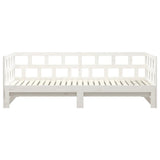 Dormeuse Estraibile Bianca Legno Massello di Pino 2x(80x200) cm