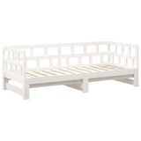 Dormeuse Estraibile Bianca Legno Massello di Pino 2x(80x200) cm