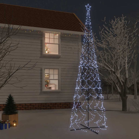 Albero di Natale a Cono Bianco Freddo 3000 LED 230x800 cm